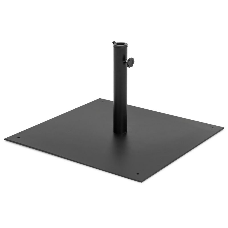 Best Choice Products 38.5lb Steel Umbrella Base, Square Patio Stand w/ Tightening Knob and Anchor Holes - Black