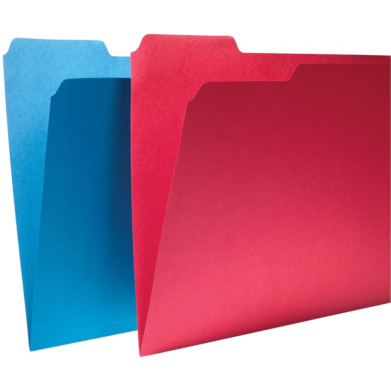 MyOfficeInnovations Colored Top-Tab File Folders 3 Tab Assorted Colors Letter Size 24/PK 285130