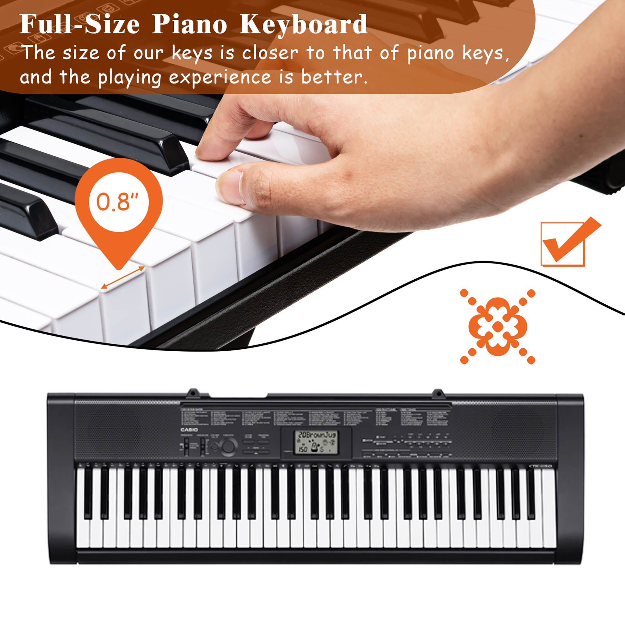Costway 61-Key Electronic Keyboard Piano Set w/Stand Bench Headphones Microphone