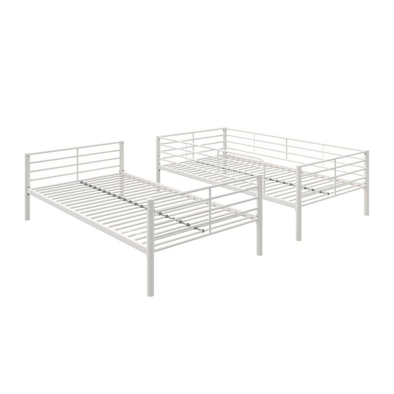 Twin Over Twin Convertible Metal Bunk Bed White - Room & Joy