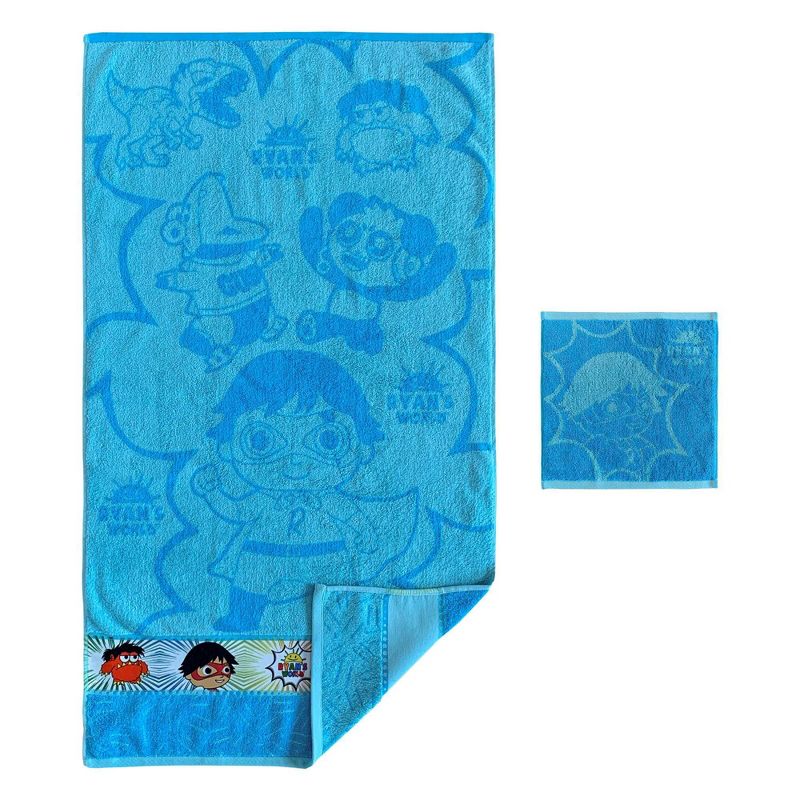 2pc Ryan's World Surprise Awaits Bath Towel and Washcloth Set