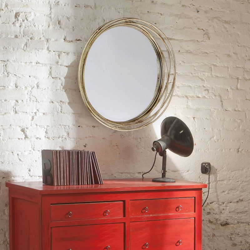 Banded Layer Decorative Wall Mirror Gold - Stonebriar Collection