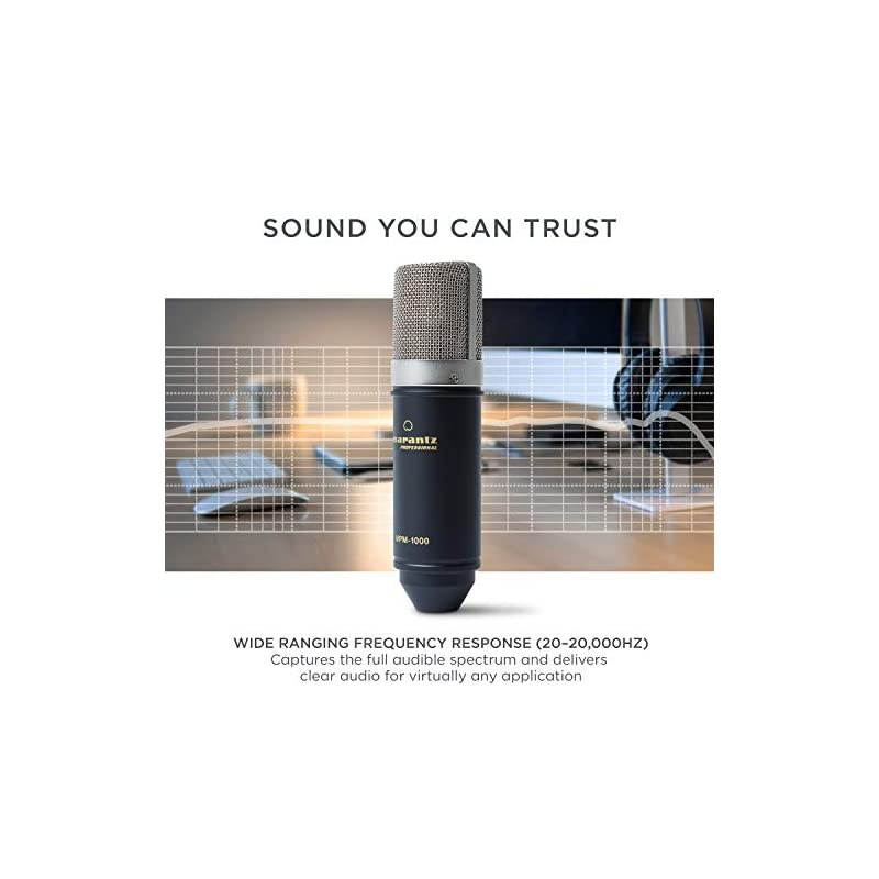 Pro MPM1000 - Studio Recording Condenser Microphone with Shockmount, Desktop Stand and Cable &ndash; Perfect for Podcasting and Voiceover Projects