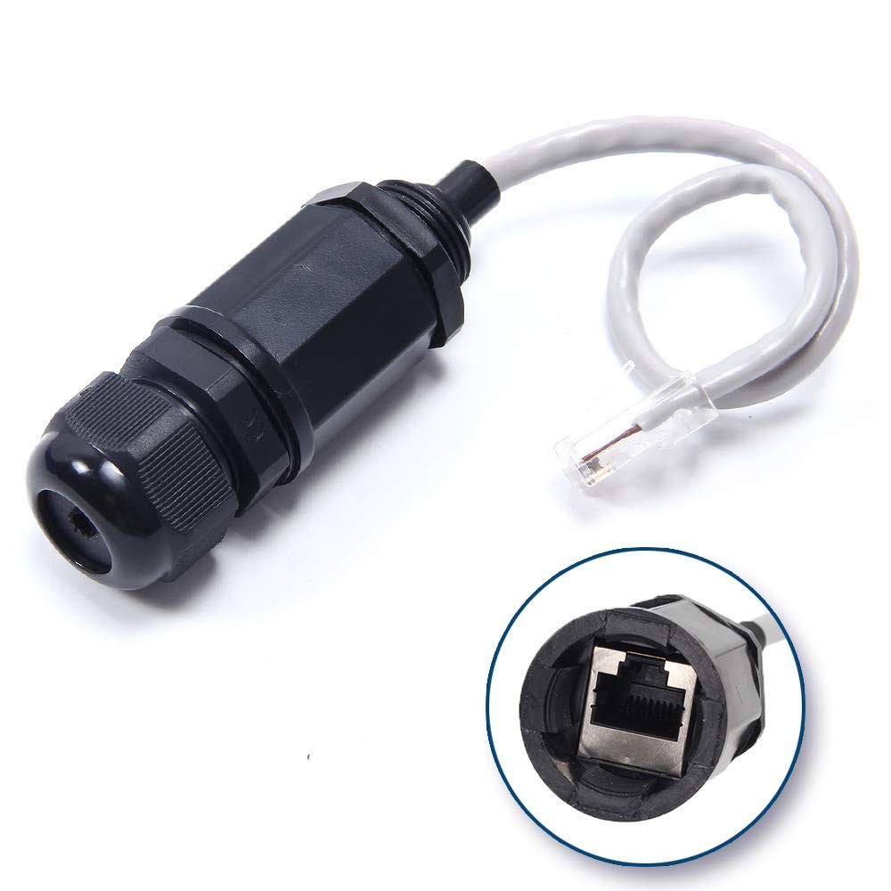 (5 Pack) RJ45 Waterproof Connector IP67 Ethernet Network Cable Connector double head Outdoor Lan Coupler Adapter  Cat5 6 8P8C,Locking Waterproof CAT6 RJ45 Female to Female Lan Ethernet Network coupler