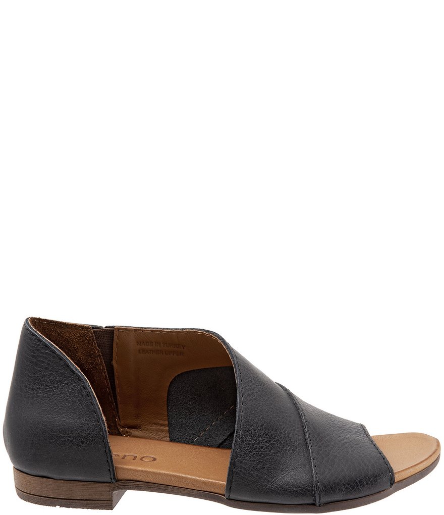 Bueno Tanner Leather Asymmetric Slip Ons