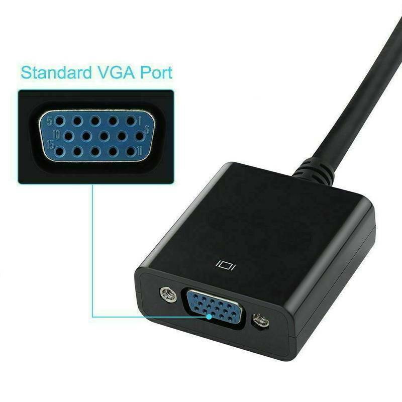 Display Port to VGA Adapter 1080P Converter Cable, DisplayPort DP Male to VGA Female Adapter Compatible for PC, Monitor, Projector, TV
