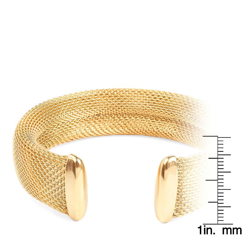 West Coast Jewelry Goldtone Stainless Steel Mesh Cuff Bracelet