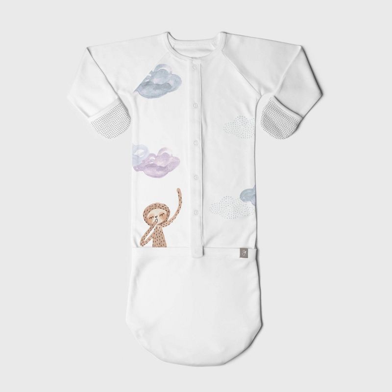 Goumi Baby Organic Cotton Dreams Full of Wonder Nightgown – White 3-6M