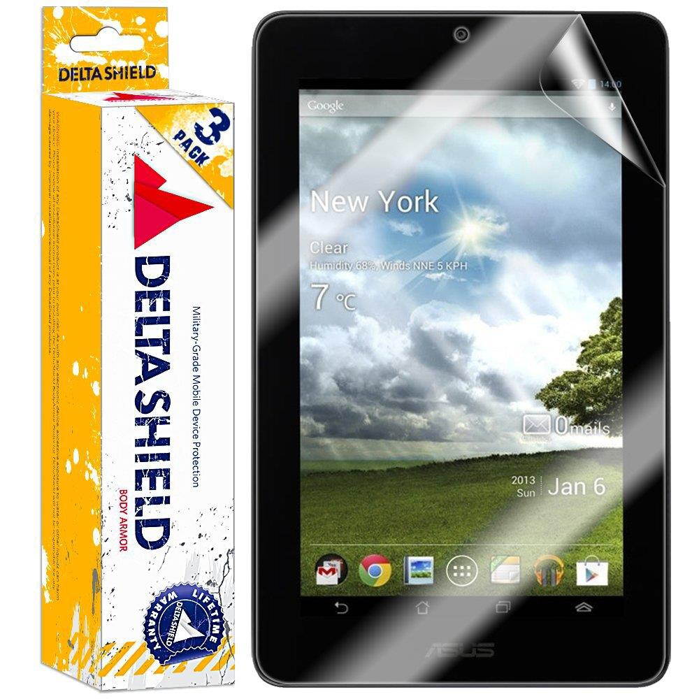 DeltaShield Screen Protector for Asus MeMo Pad 7 (ME172V)(3-Pack) BodyArmor Anti-Bubble Military-Grade Clear TPU Film