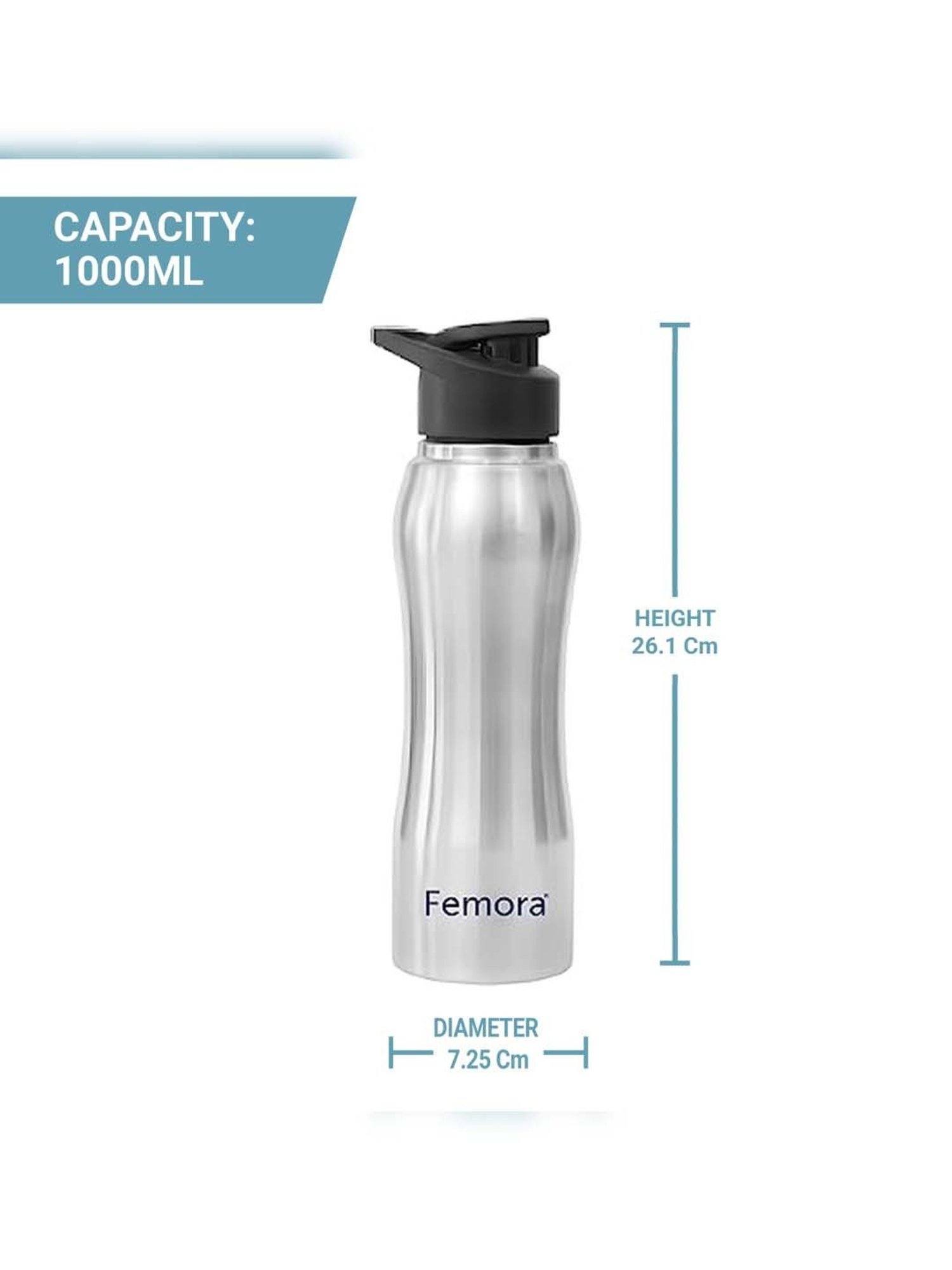 Milton Elfin Silver Stainless Steel Insulated Water Bottle (160 ml) - Set of 1