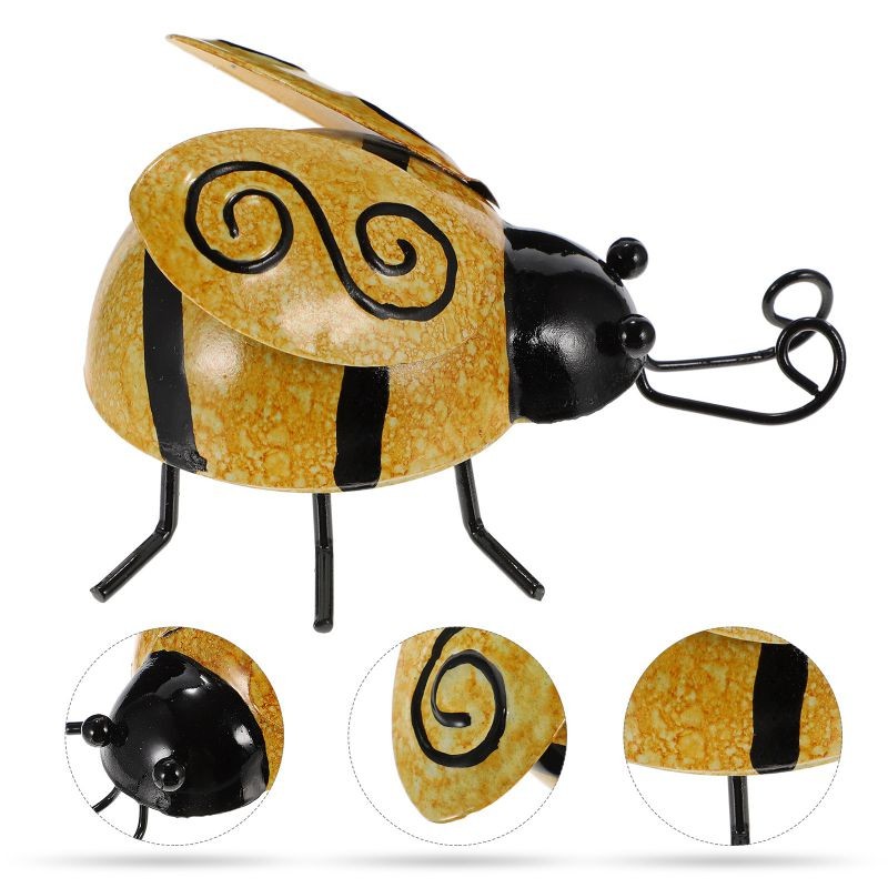 1pc Outdoor Ladybird Craft Statue Iron Garden Villa Decoration Indoor Adornment