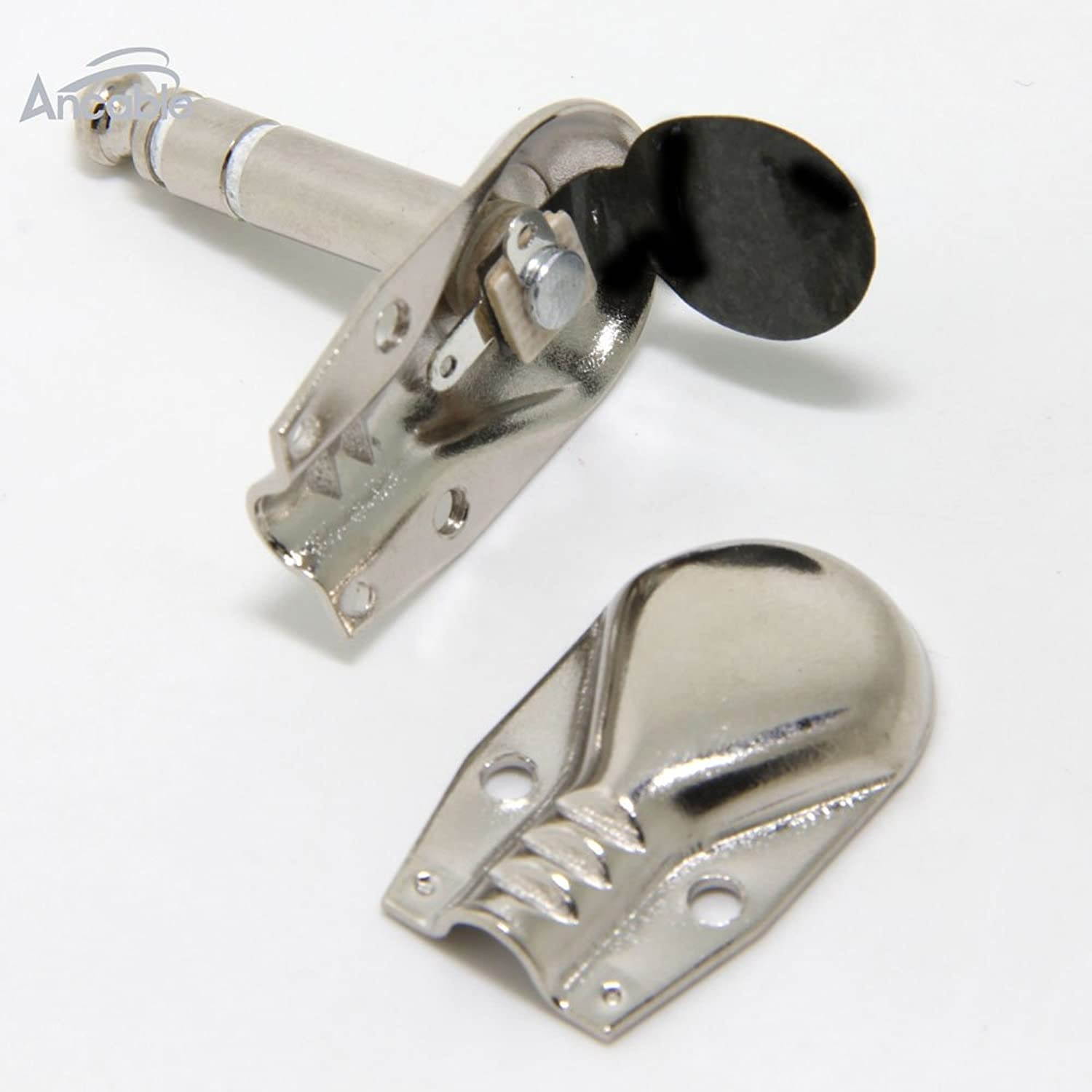 Ancable 4-Pack 1/4" Right Angle Plugs TRS Stereo Heavy Duty Flat Low Profile Pancake Style for Guitar, Instrument, Speaker/Microphone/Patch Cables - 6.35mm Male 1/4 Inch Phone Plug