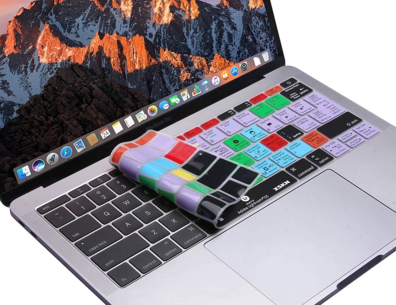 XSKN 2016 Shortcut Design Series Keyboard Skin Cover for New MacBook 12 (2015 Model A1534) and New MacBook Pro 13 (2016 Newest Version Model A1708, No Touch Bar), US&EU Version (Lightroom)