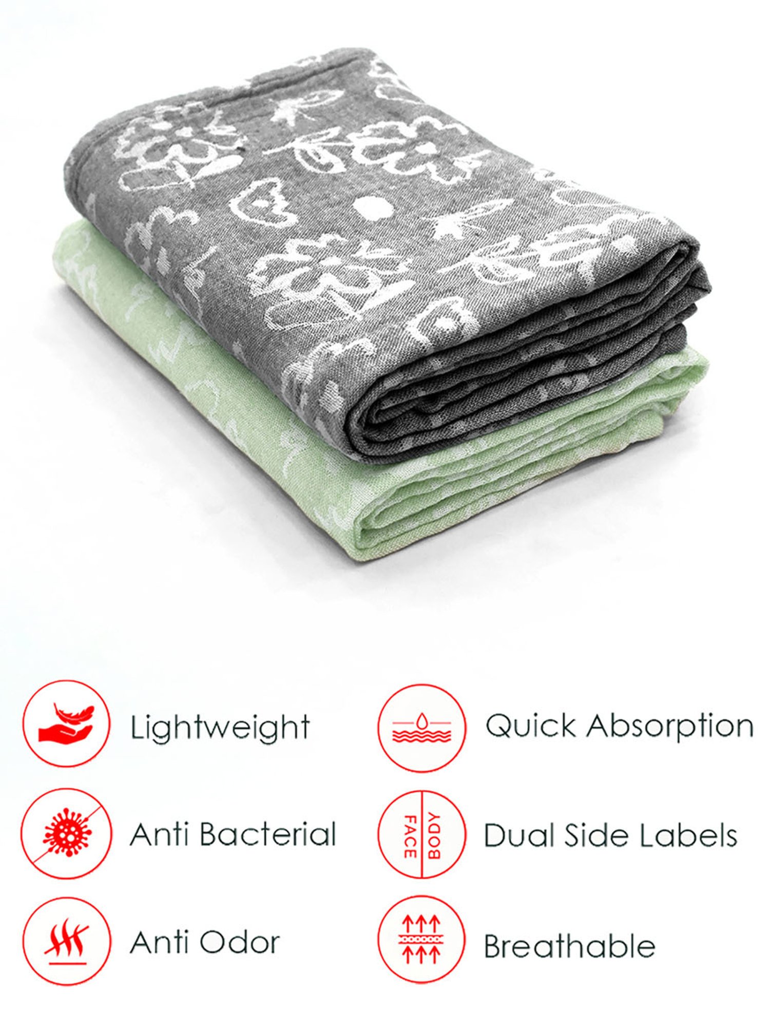 Doctor Towels Green Banana Viscose Towel Set -Pack of 2