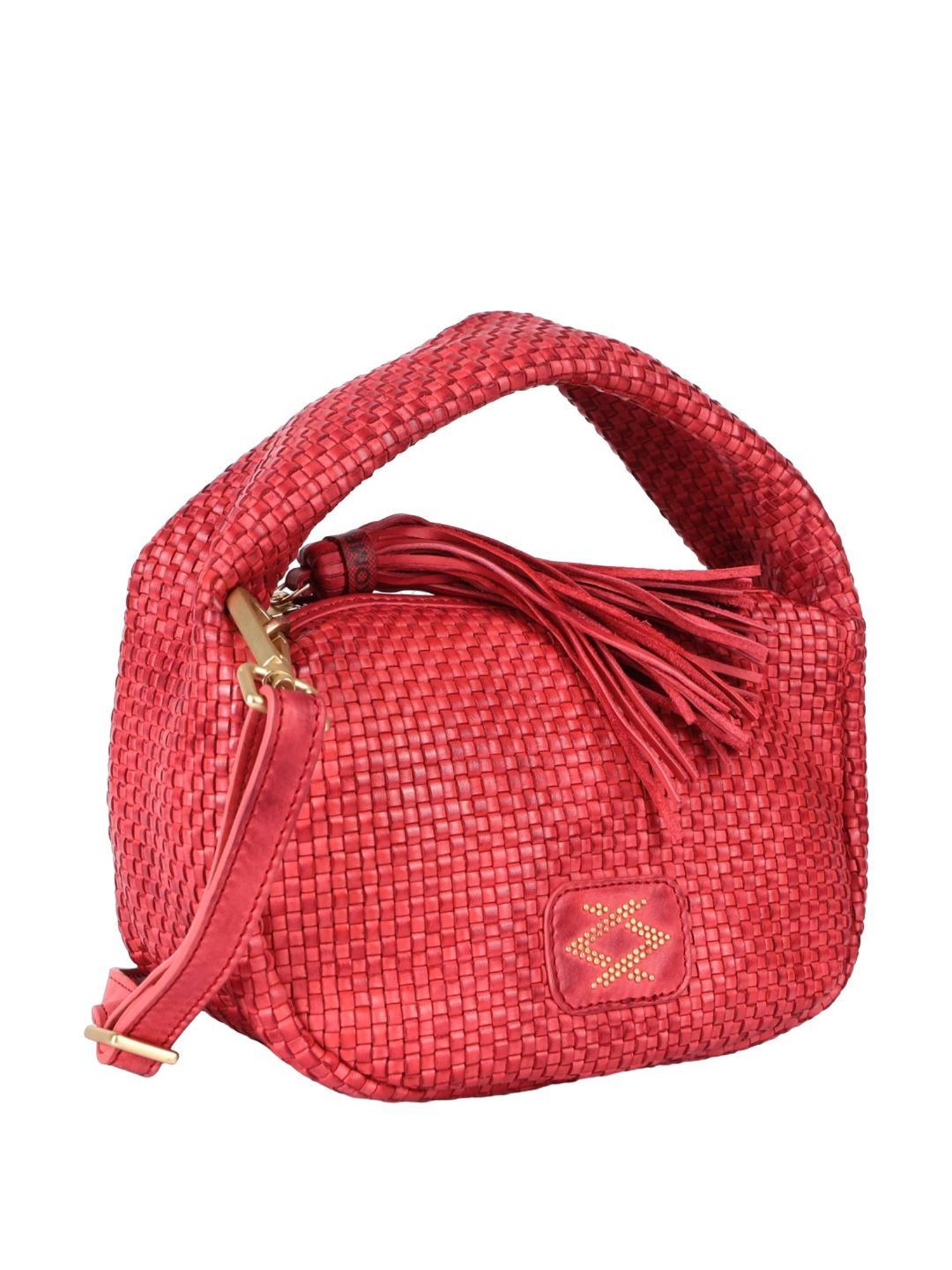 KOMPANERO Amber Red Textured Handbag