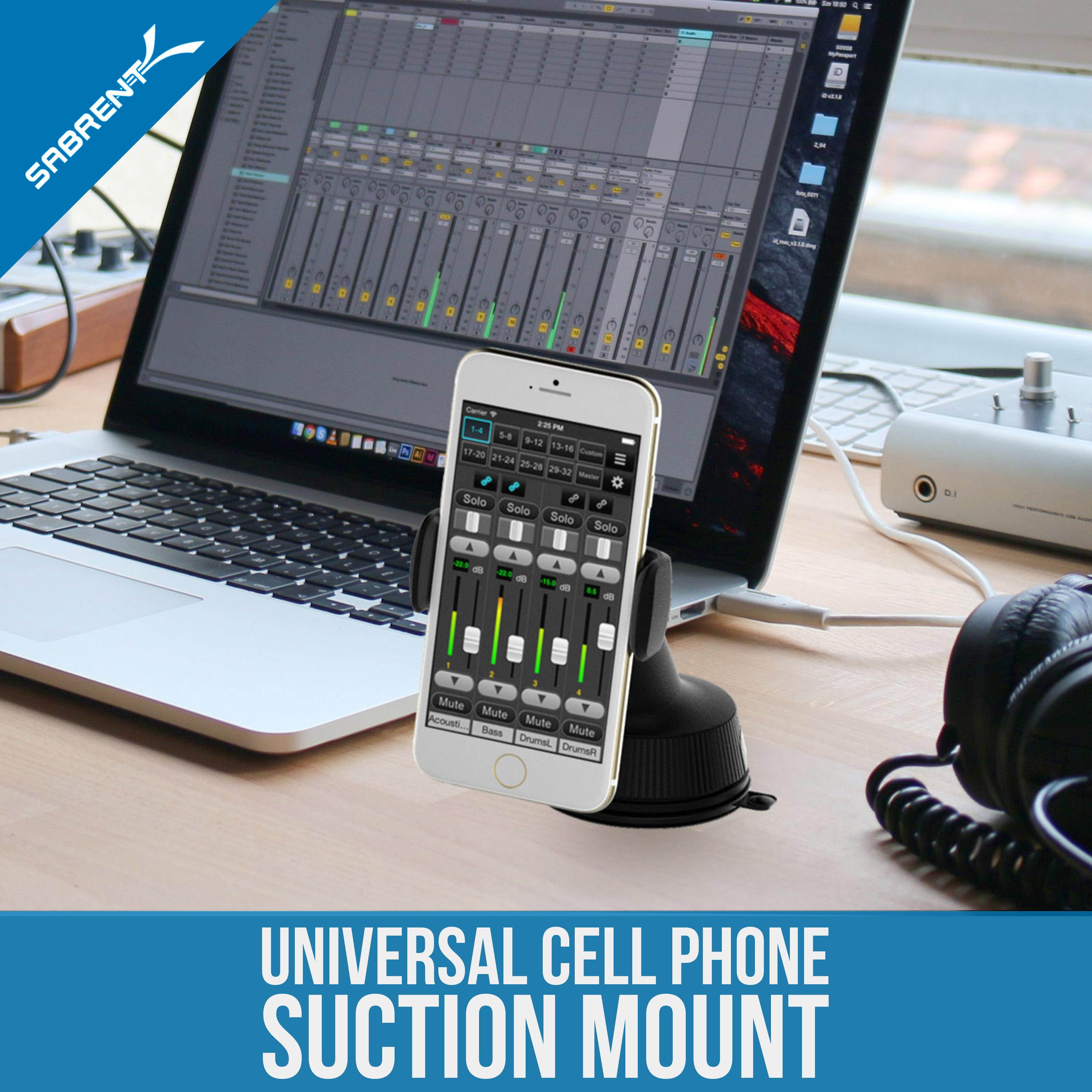 Sabrent Universal Car Window/Dash Mount Holder for Most Smartphones Devices, [Black] (CM-SPHB)