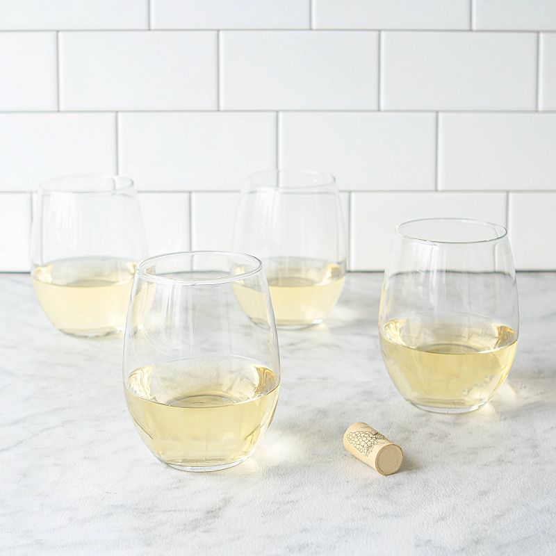 21oz 4pk Glass Stemless Wine Glasses - Cathy's Concepts