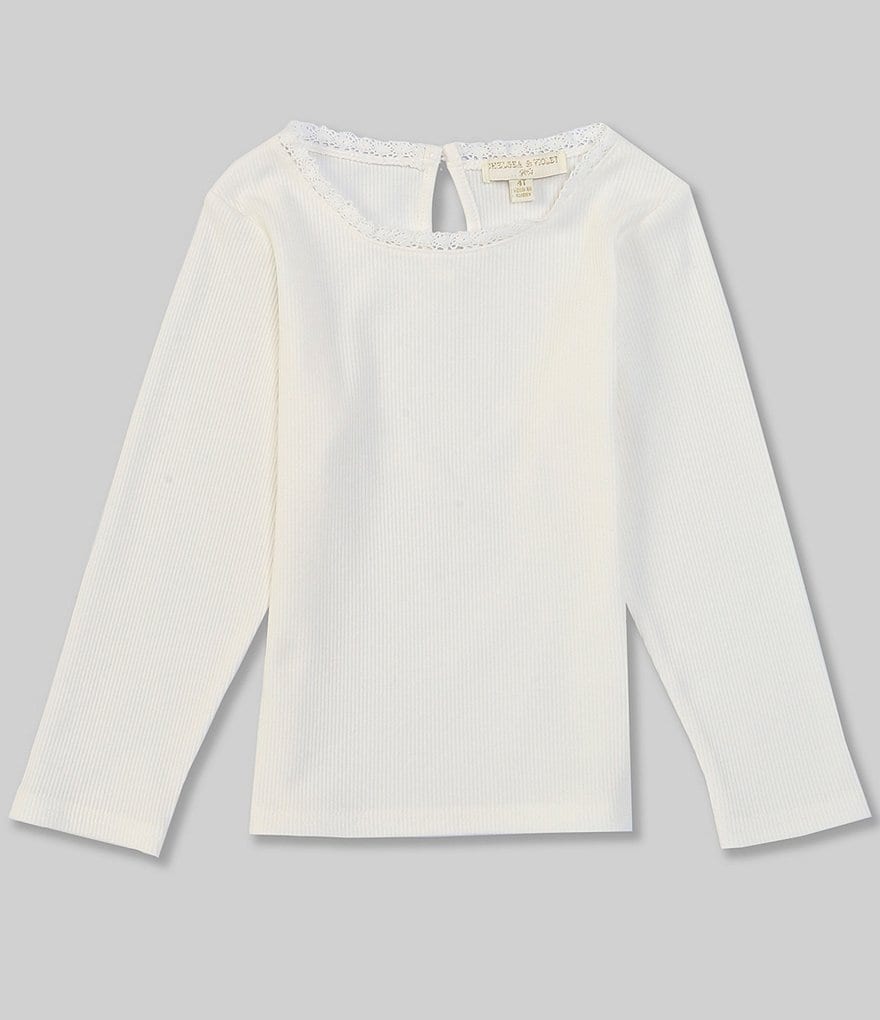 Chelsea & Violet Little Girls 2T-6X Rib Knit Lace Tee