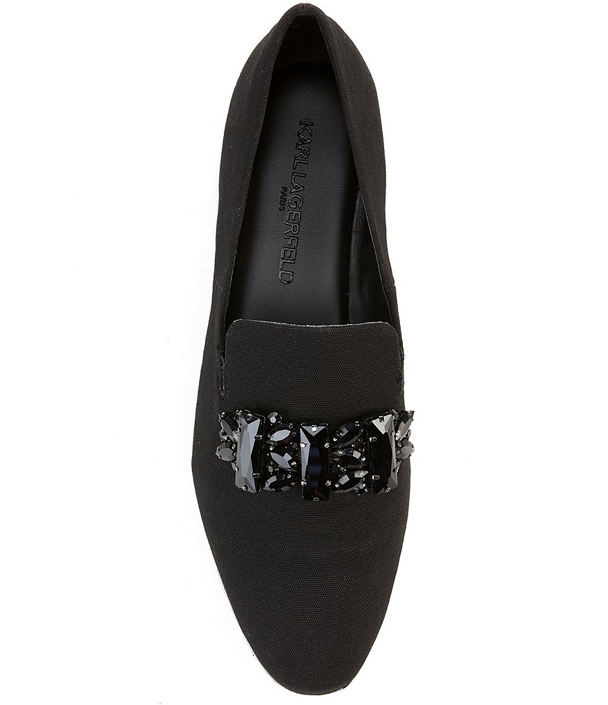 KARL LAGERFELD PARIS Bri Canvas Embellished Detail Loafers