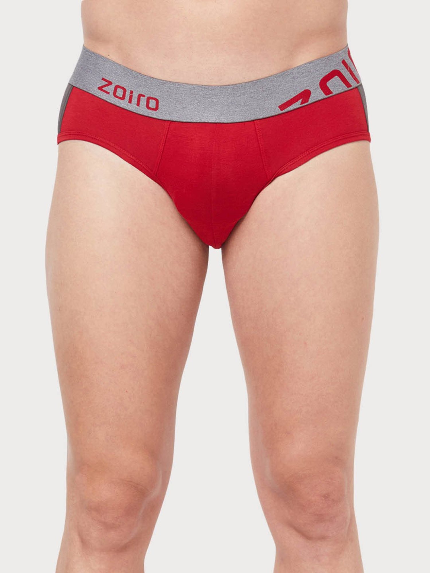 Zoiro Ribbon Red & Sulphur Regular Fit Briefs - Pack Of 2