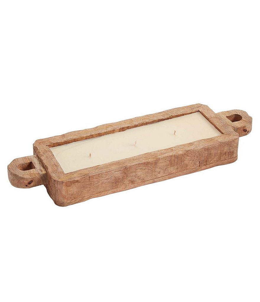 Mud Pie Rectangular Mango Wood Candle