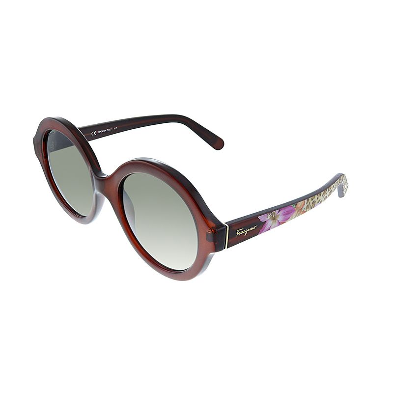 Salvatore Ferragamo SF 857 210 Womens Round Sunglasses Brown 54mm