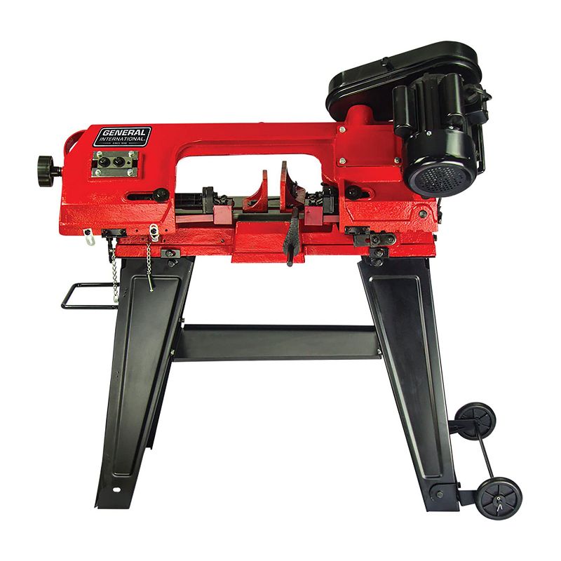 General International BS5205 4.5 Inch Metal Cutting Bandsaw with Cast Iron Vise and 3 Cutting Speeds for Ferrous and Nonferrous Metals, Red