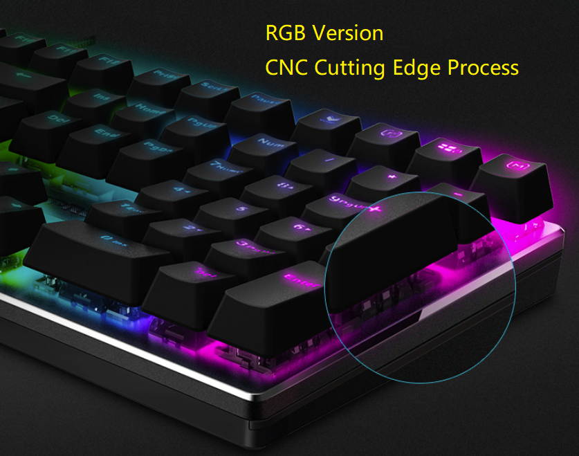 Rapoo V700S Alloy Version, N-key Rollover, Ergonomic Design, Cool Exterior Waterproof USB Wired Black Mechanical Gaming Keyboard-Mixed Colors Backlit