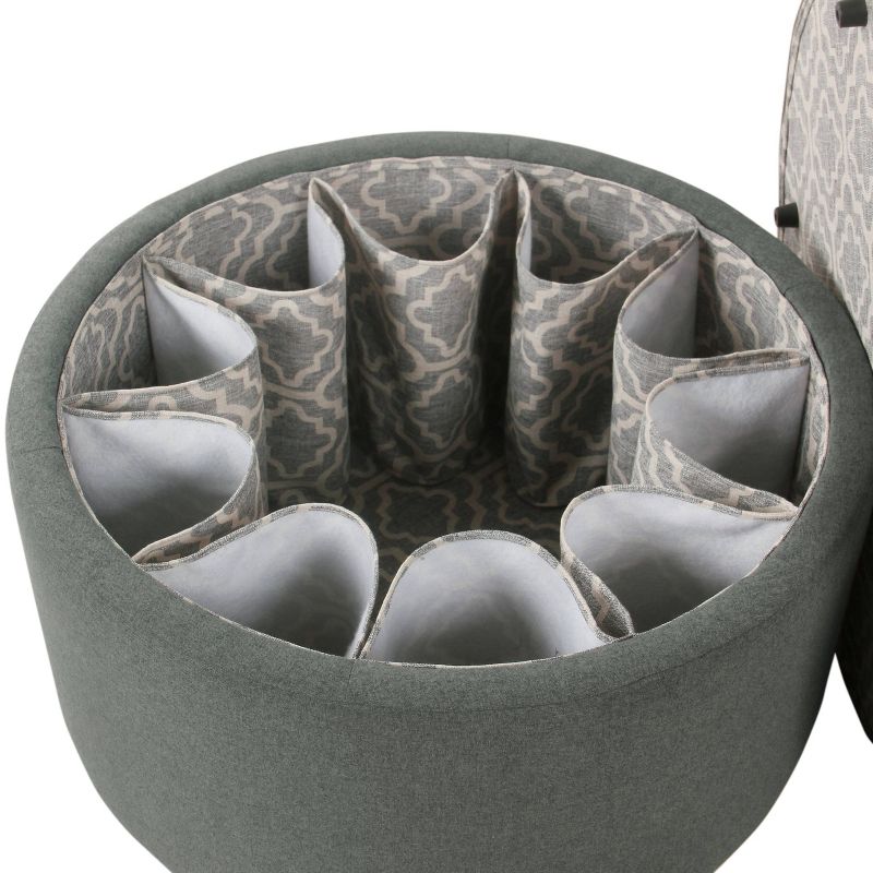 Shoe Storage Ottoman Taupe /Tan - HomePop