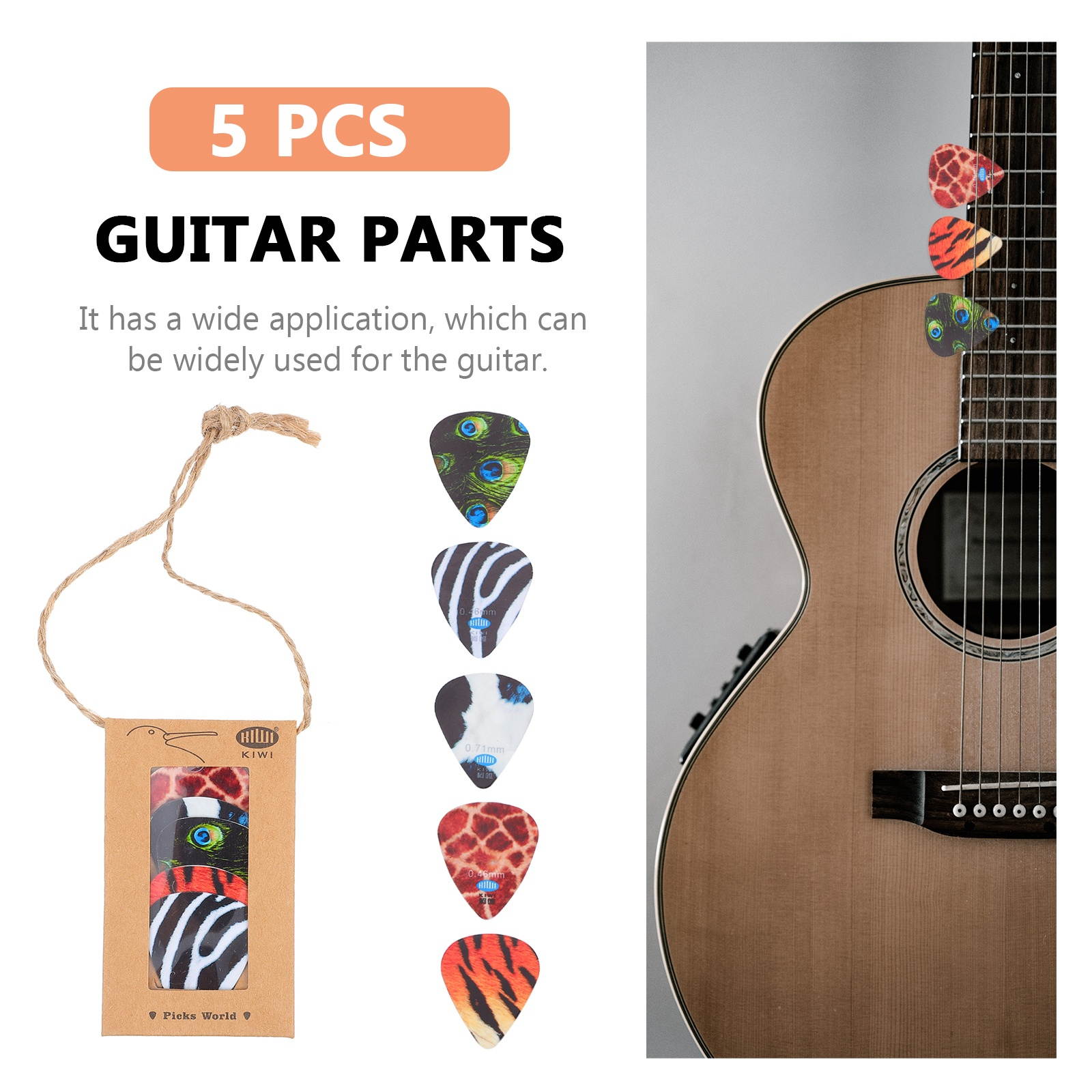 5Pcs Useful Lightweight Acoustic Guitars Picks Electric Guitar Picks Musical Instrument Accessories