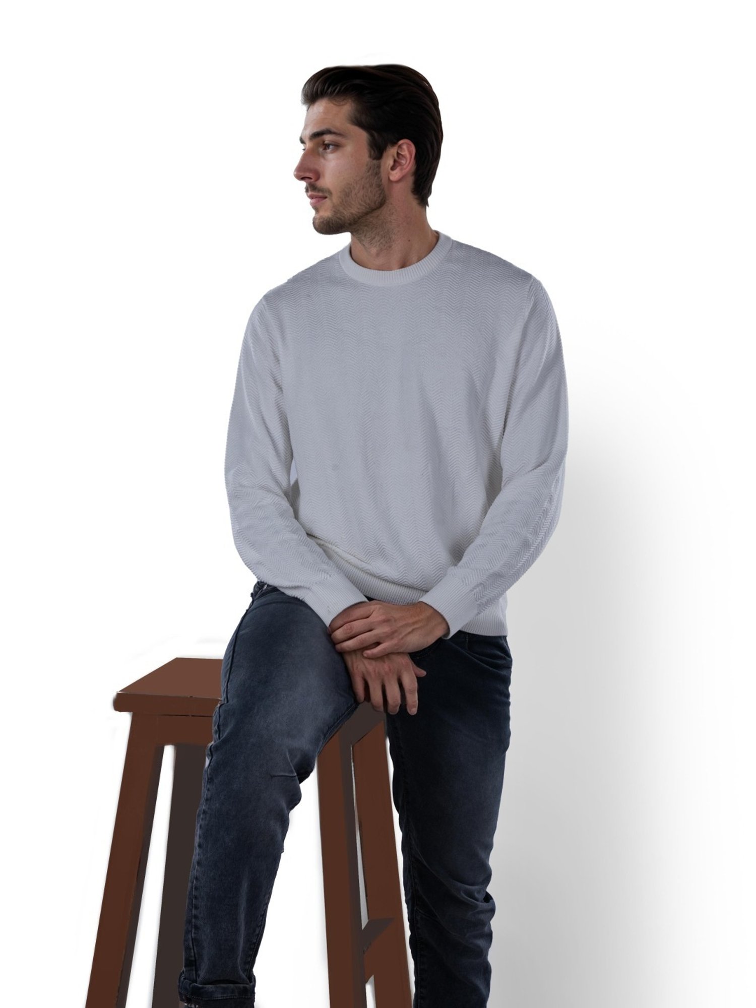 Celio* Ecru Regular Fit Sweater