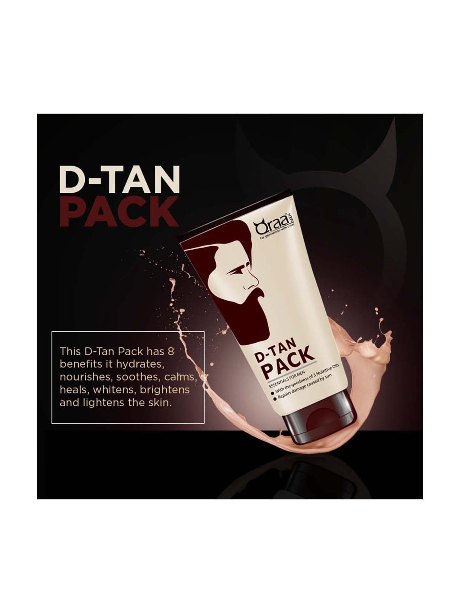 Qraa Men De-Tan Face Pack - 120 gm