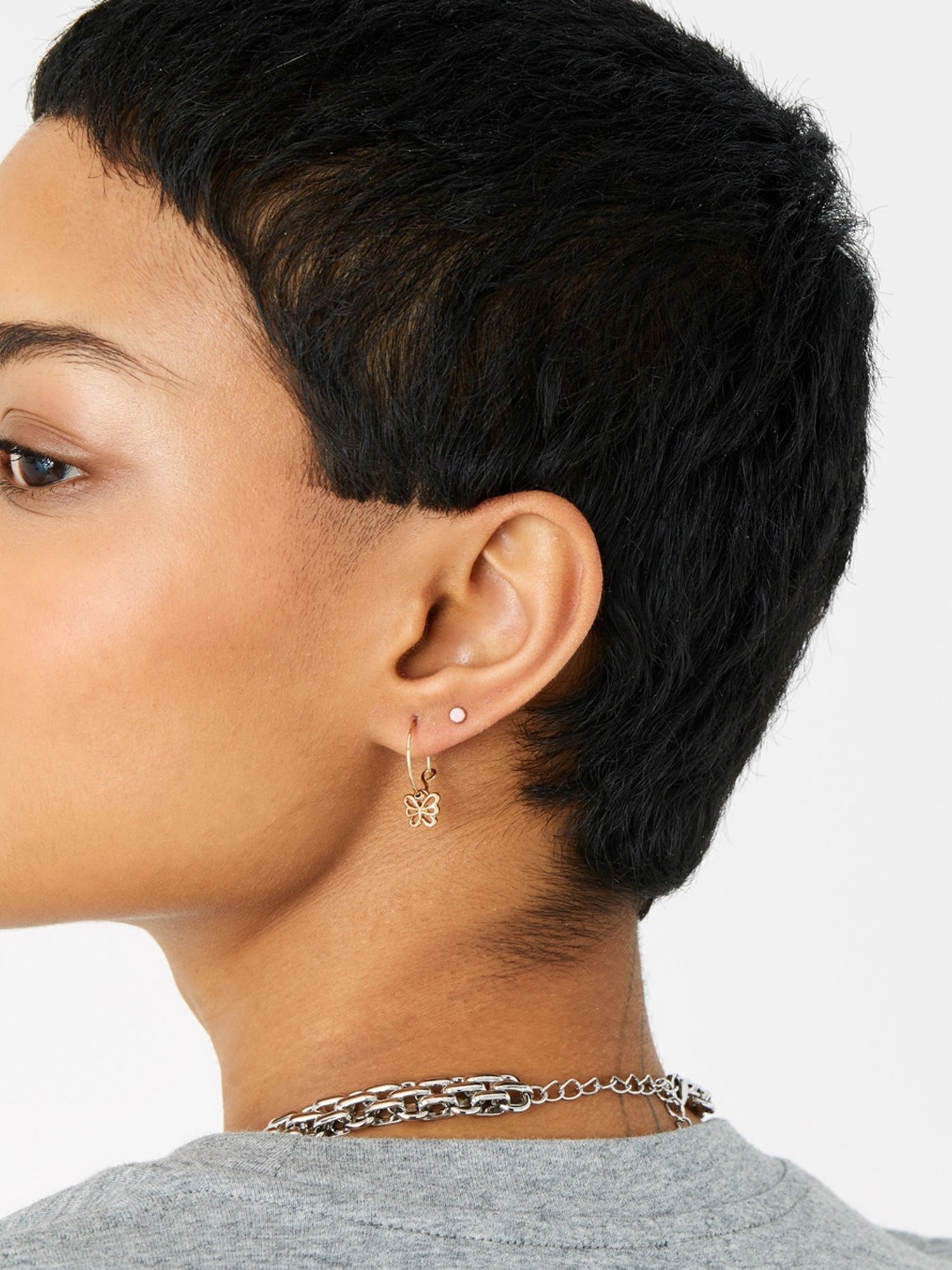 Accessorize London Golden Butterfly Stud & Hoop Earrings - Set of 10