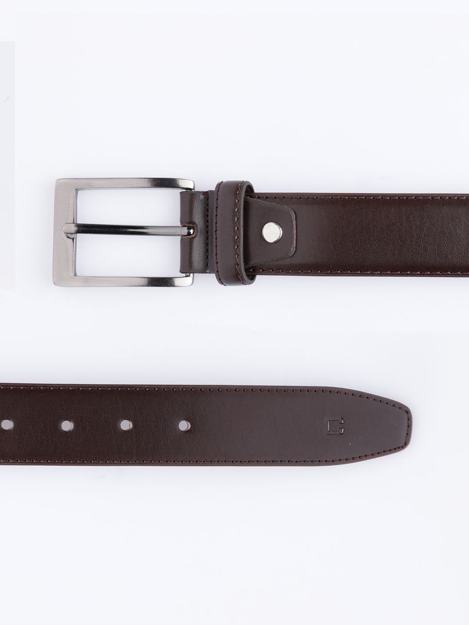 Crusset Brown Formal Belt & Bi-Fold Wallet Combo Set for Men