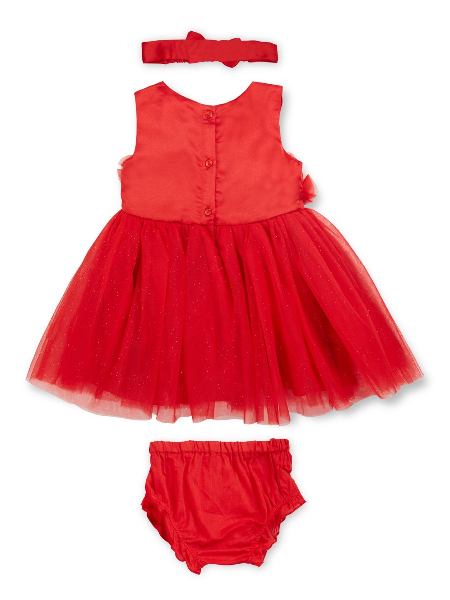 GJ baby Red Solid Dress with Bloomers