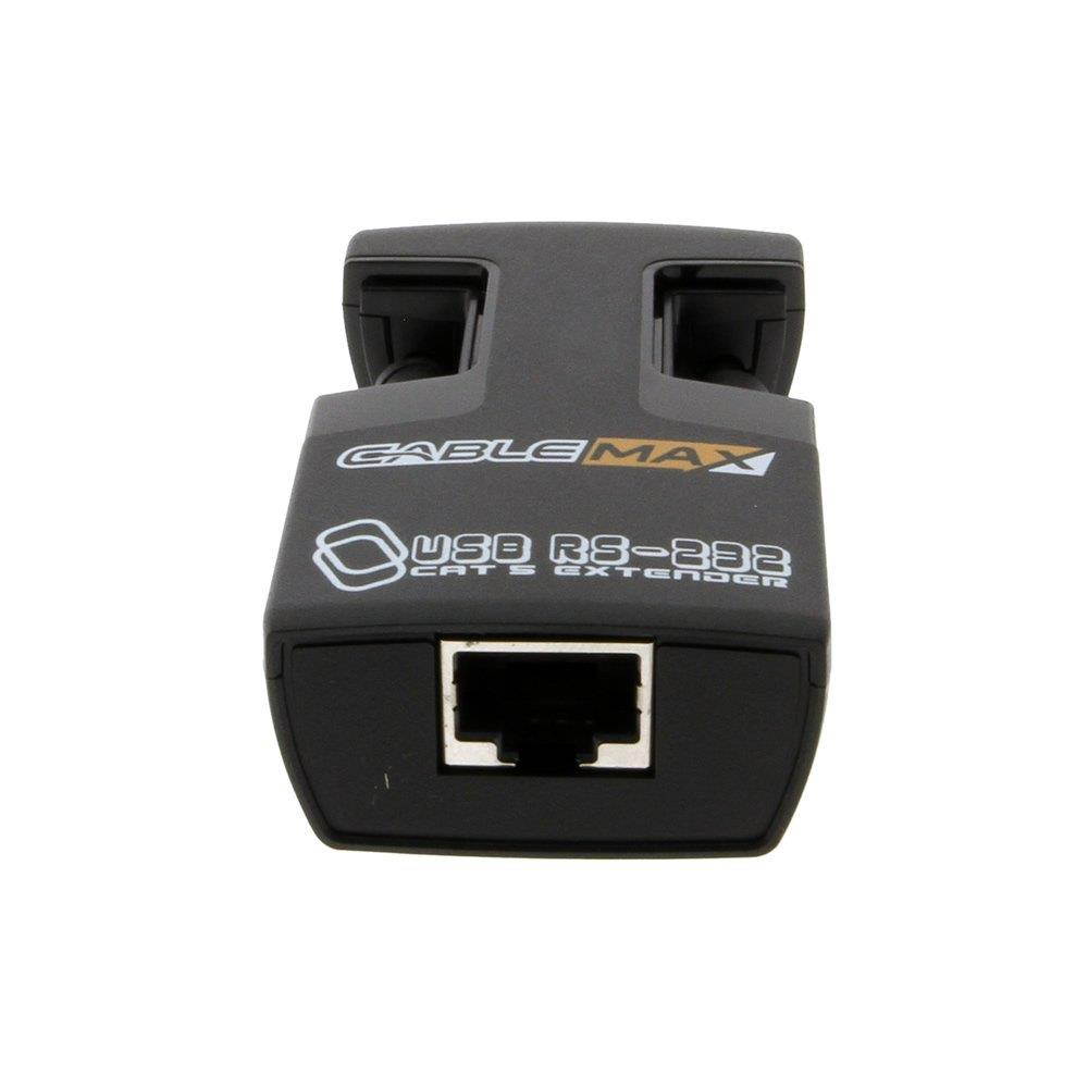 CableMax USB to RS 232 Extender dongle - Extend up to 270FT via Cat5 Cable