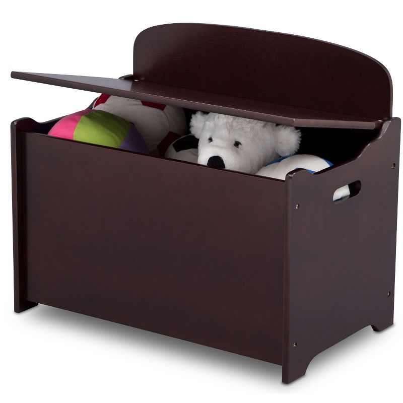 Delta Children Wooden Toy Box Chest Kids Bedroom Nursery Storage Bench, Brown
