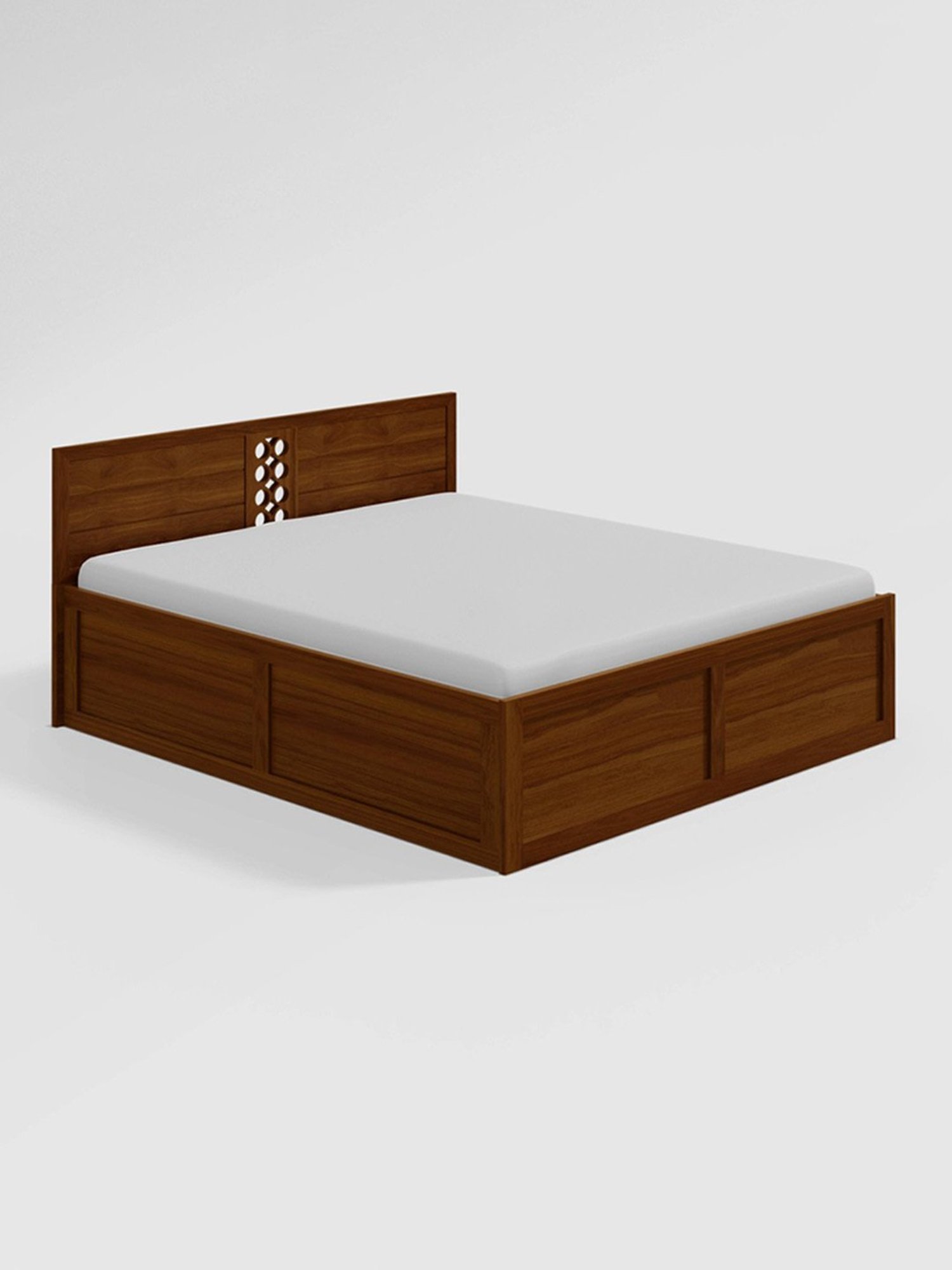 Godrej Interio Orbic Dark Brown Solid Wood Queen Bed
