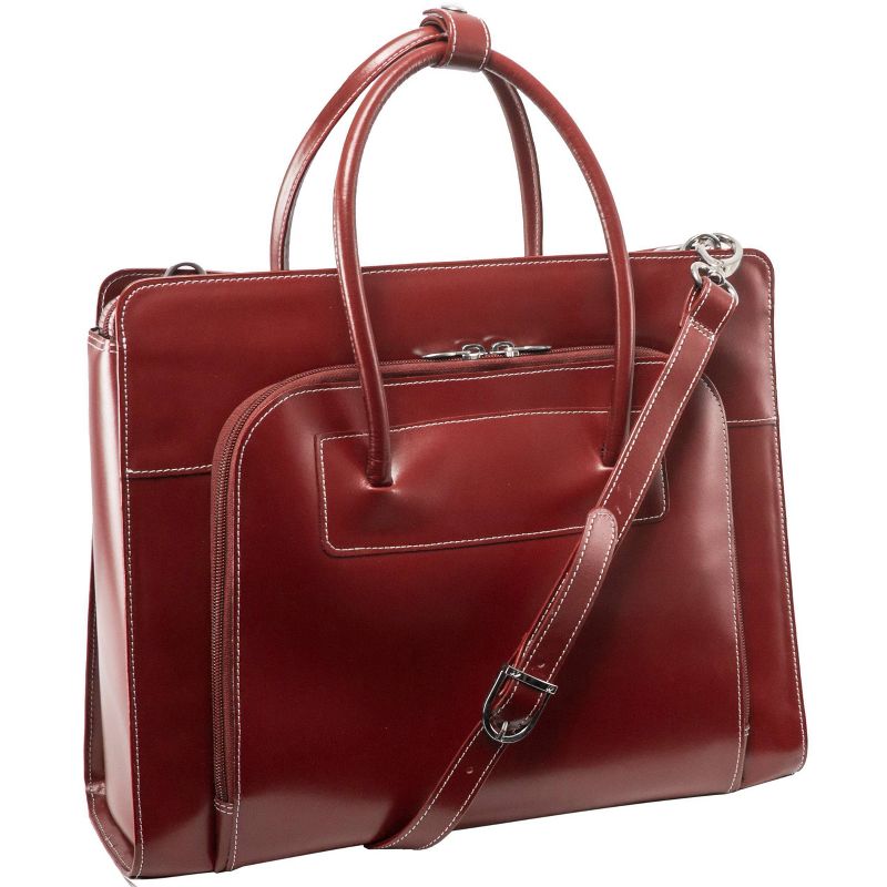 McKlein Lake Forest 15" Leather Ladies' Laptop Briefcase (Red)