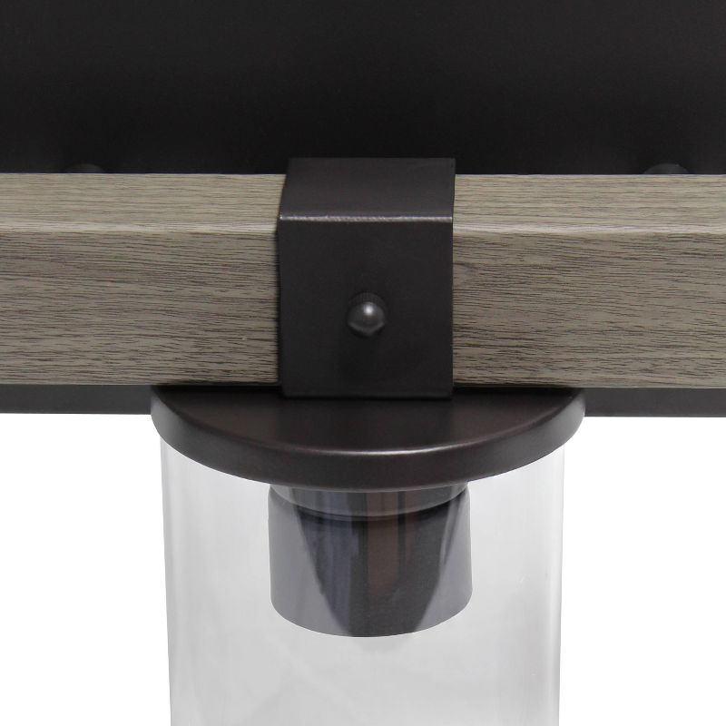 Industrial Rustic Lantern Restored Wood Look Bath Vanity Pendant Gray - Elegant Designs