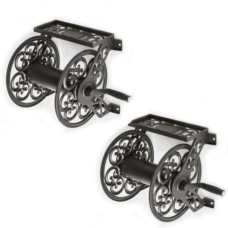 Gardena Comfort 50 Foot Wall Mounted Garden Hose Reel Box  (2 Pack)