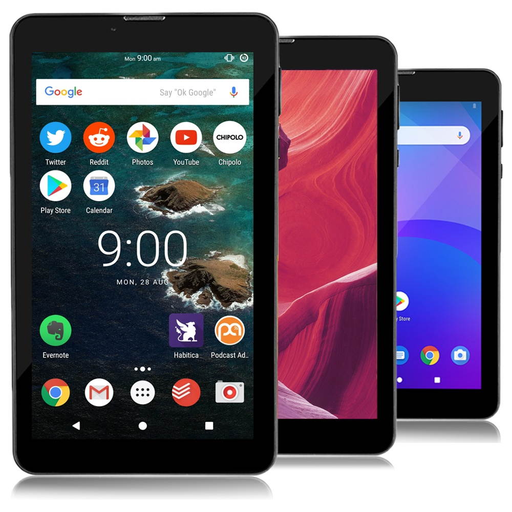 Indigi Unlocked ultra-Slim 7.0" Android 9.0 Pie Black Tablet - Free Bluetooth BH320