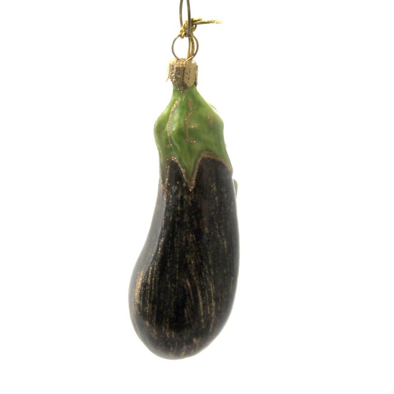 Holiday Ornaments 3.5" Eggplant Spongy Fruit  -  Tree Ornaments