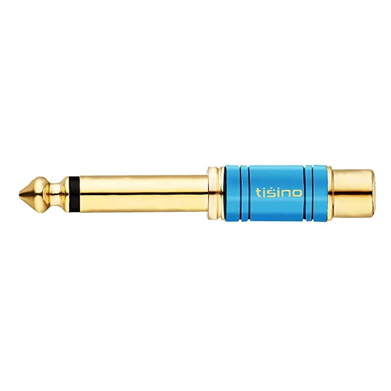 RCA to 14 Adapter Gold Plated Pure Copper RCA Female to Quarter Inch Jack TS Mono Adapter Audio Connector Multicolor 2 Pack
