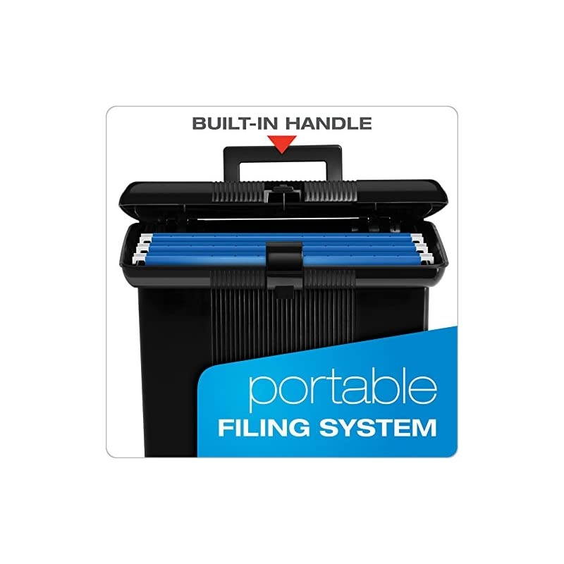 Portable File Box, Black, 11" H x 14" W x 6-1/2" D (41732)