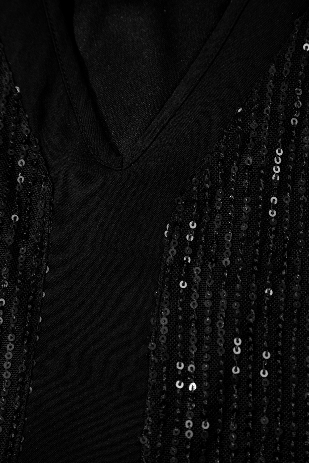 Black Sexy Contrast Spaghetti Strap Sequin Camisole