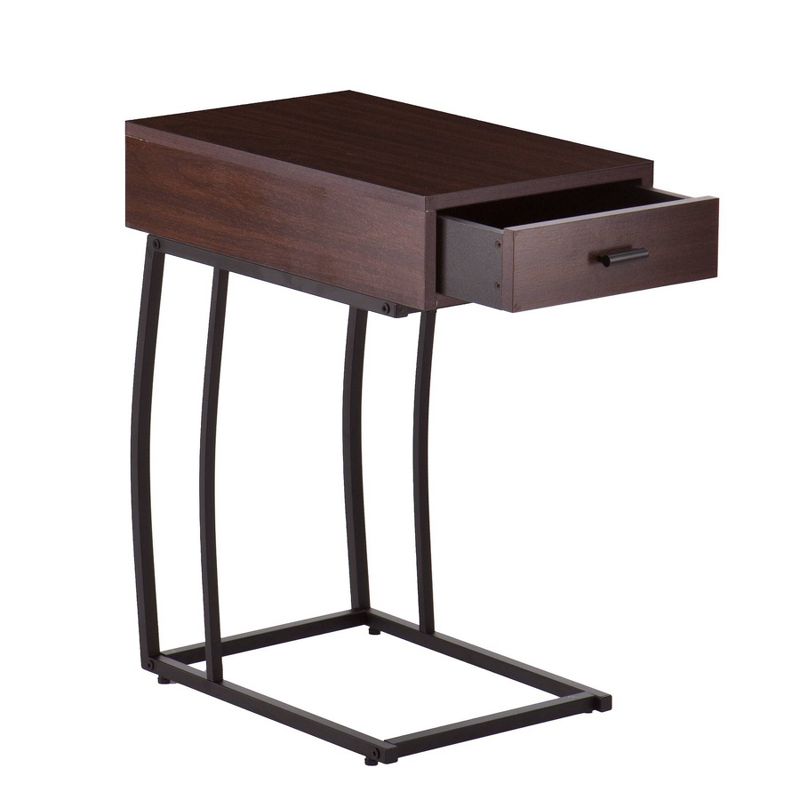 Side Table with USB Brown - Aiden Lane