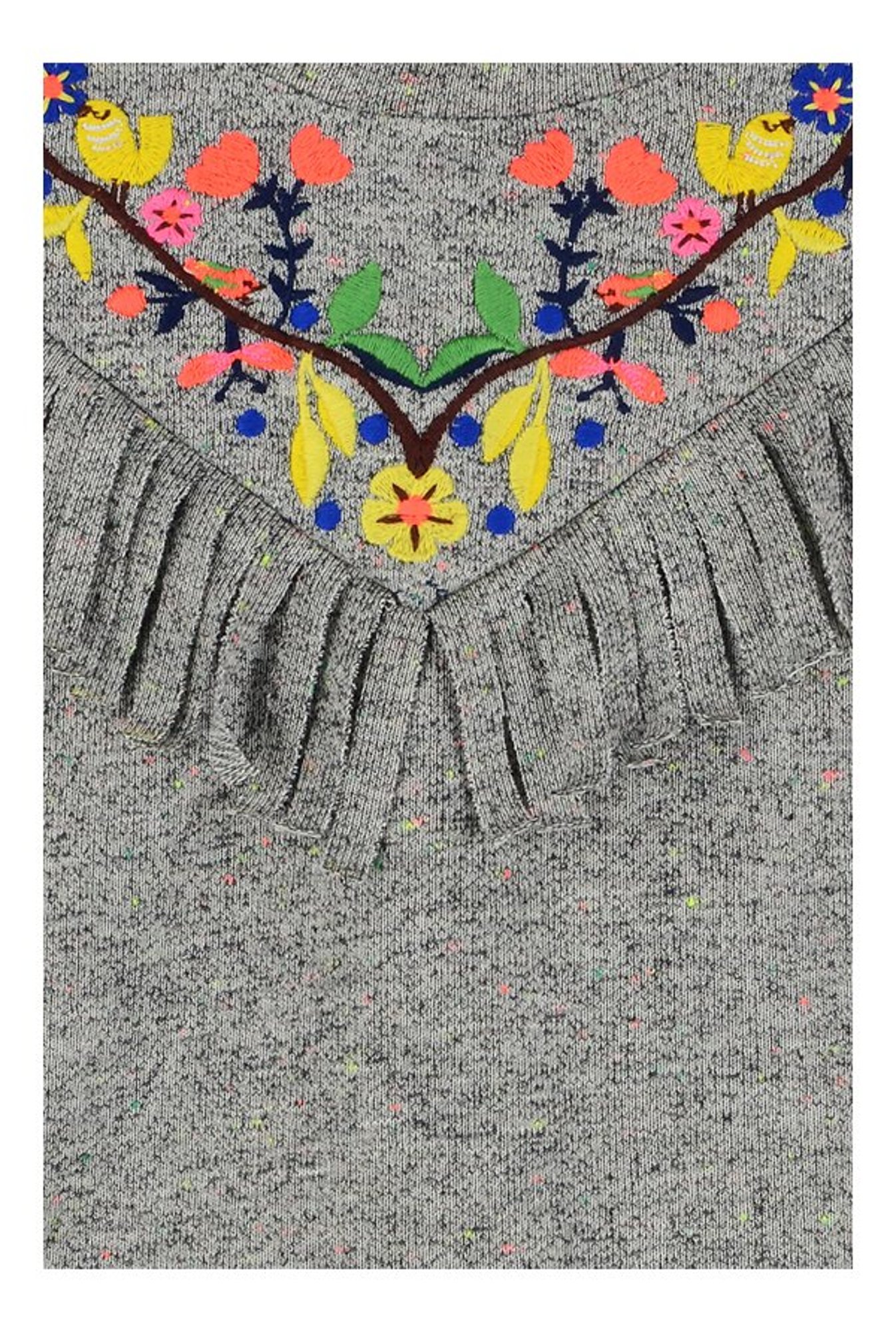 Cherry Crumble By Nitt Hyman Kids Grey Embroidered Sweatshirt