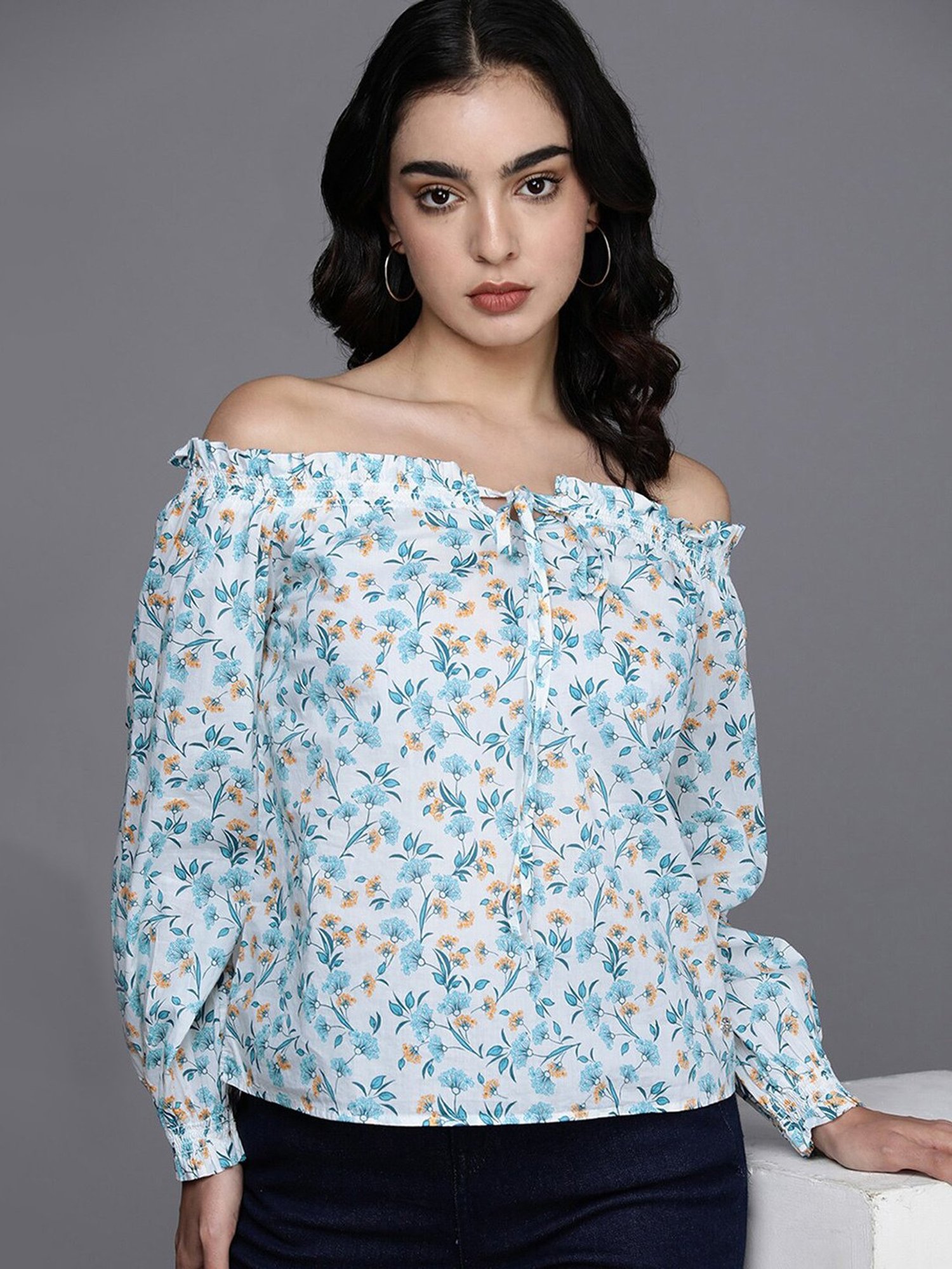 Allen Solly Multicolor Cotton Floral Print Top