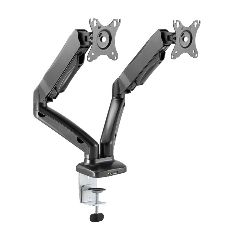 Premium Height Adjustable Double Monitor Arm Black - Rocelco